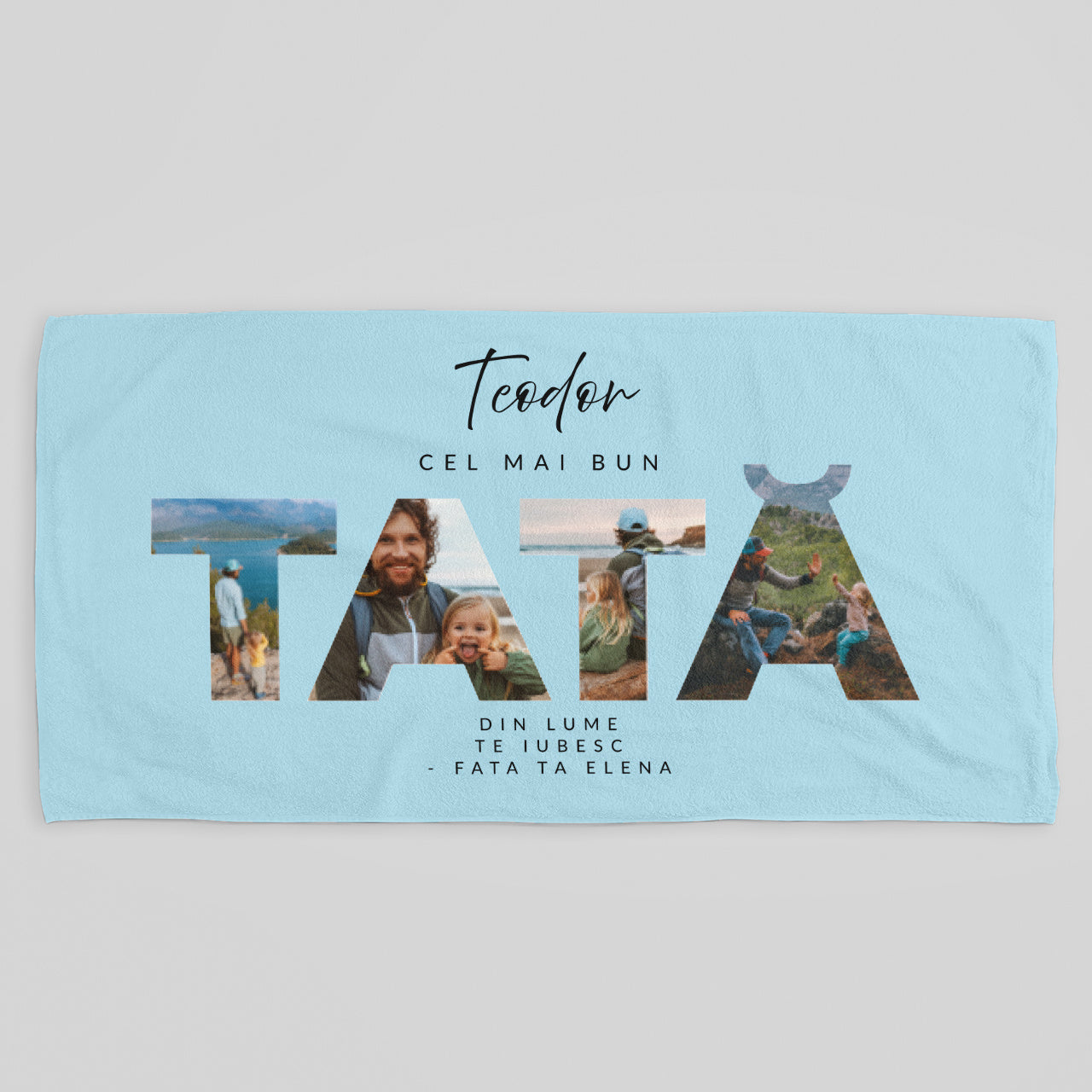 Prosop personalizat cu fotografii — cadou original de Ziua Tatălui