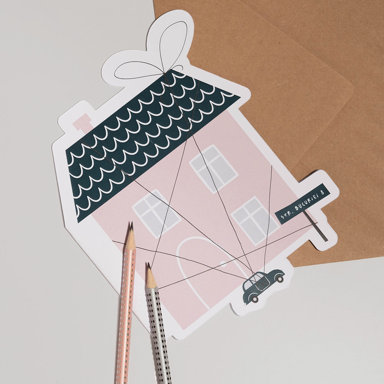 Felicitare personalizată pentru petrecere de casă nouă - Adresă nouă