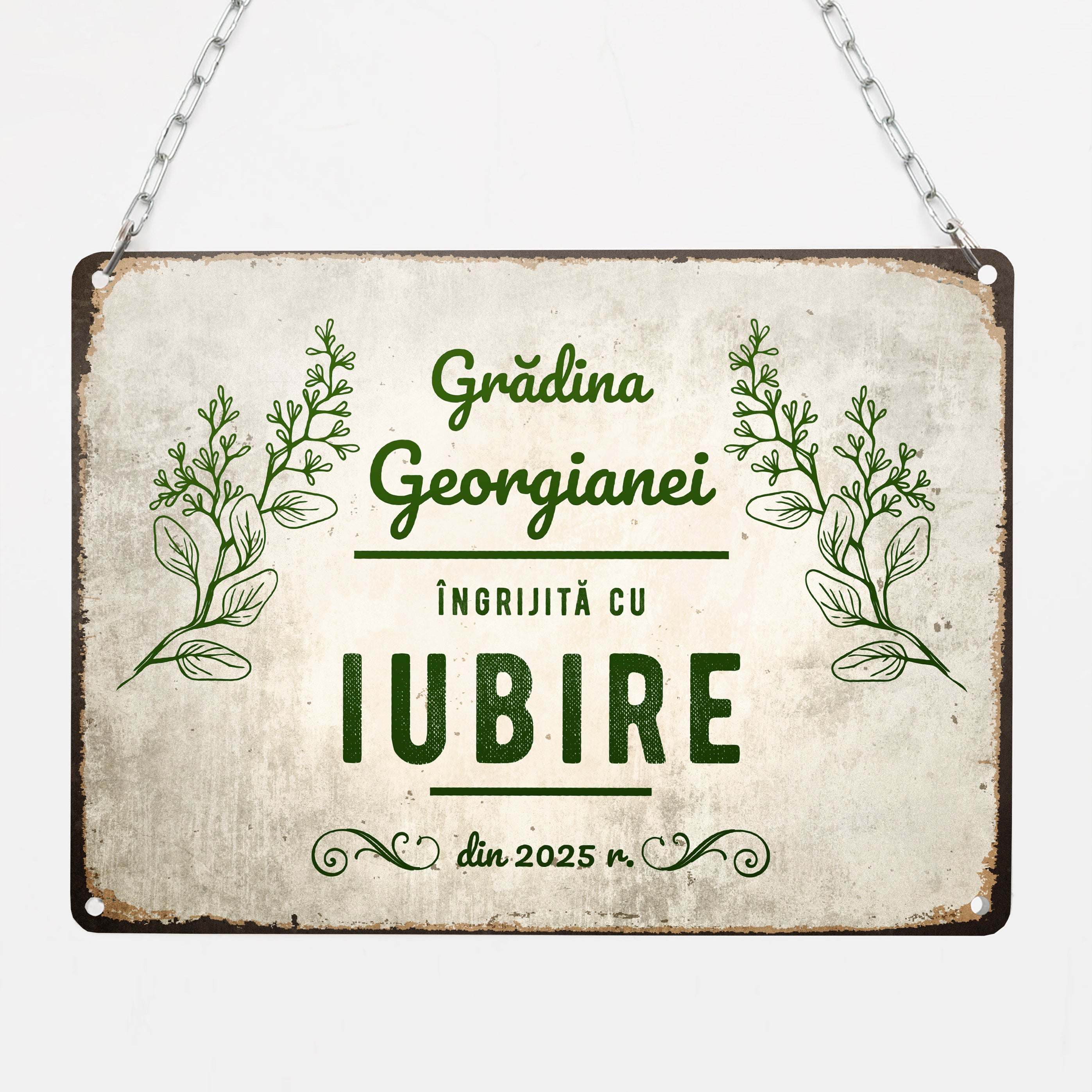 Plăcuță decorativă personalizată pentru grădină