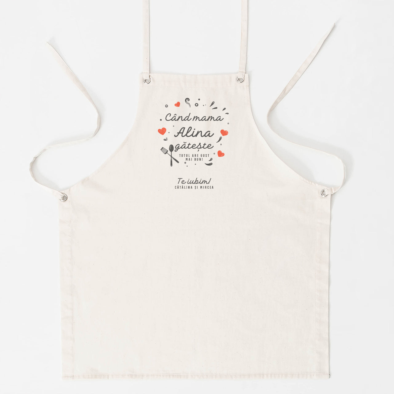 Șorț de bucătărie cu imprimeu - cadou practic pentru mama