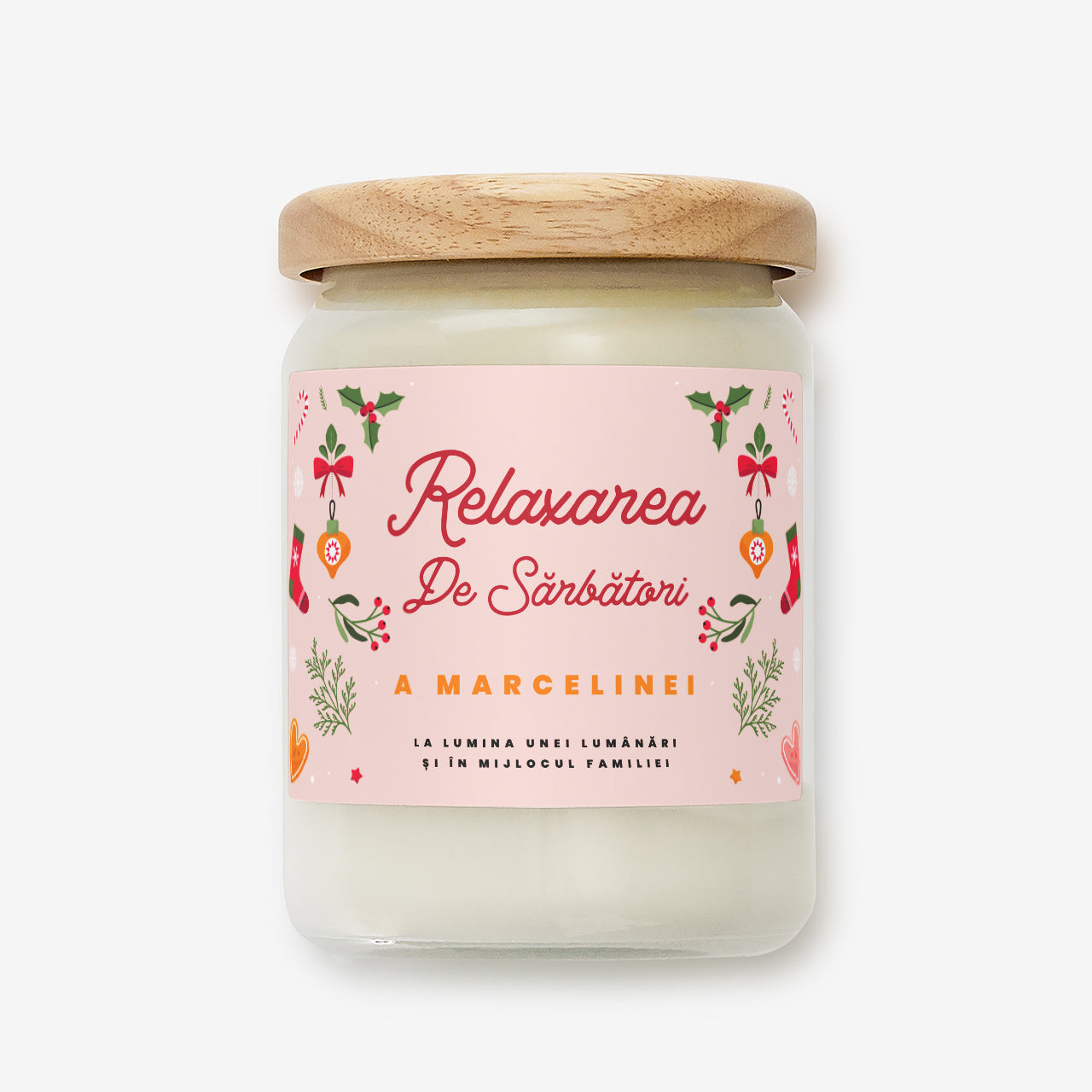 Personalizowana świeczka świąteczna prezent dla przyjaciółki na święta