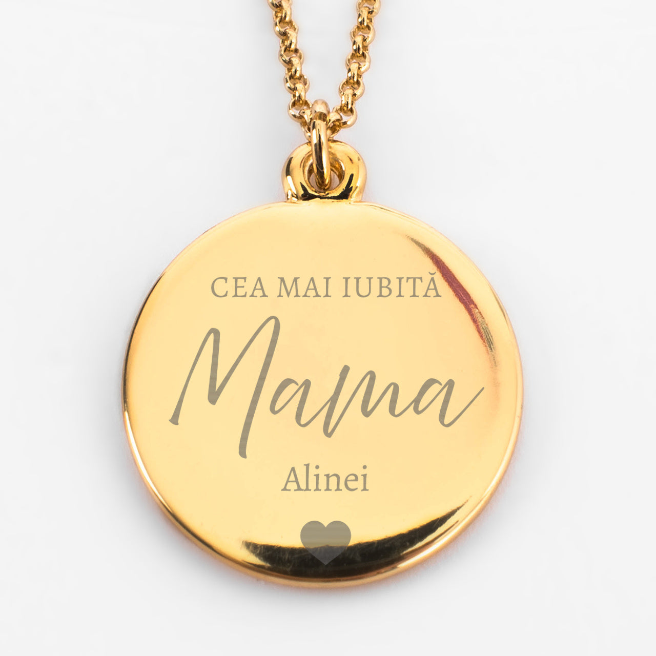 Colier pentru Ziua Mamei cu mesaj gravat - Cea mai iubită mamă