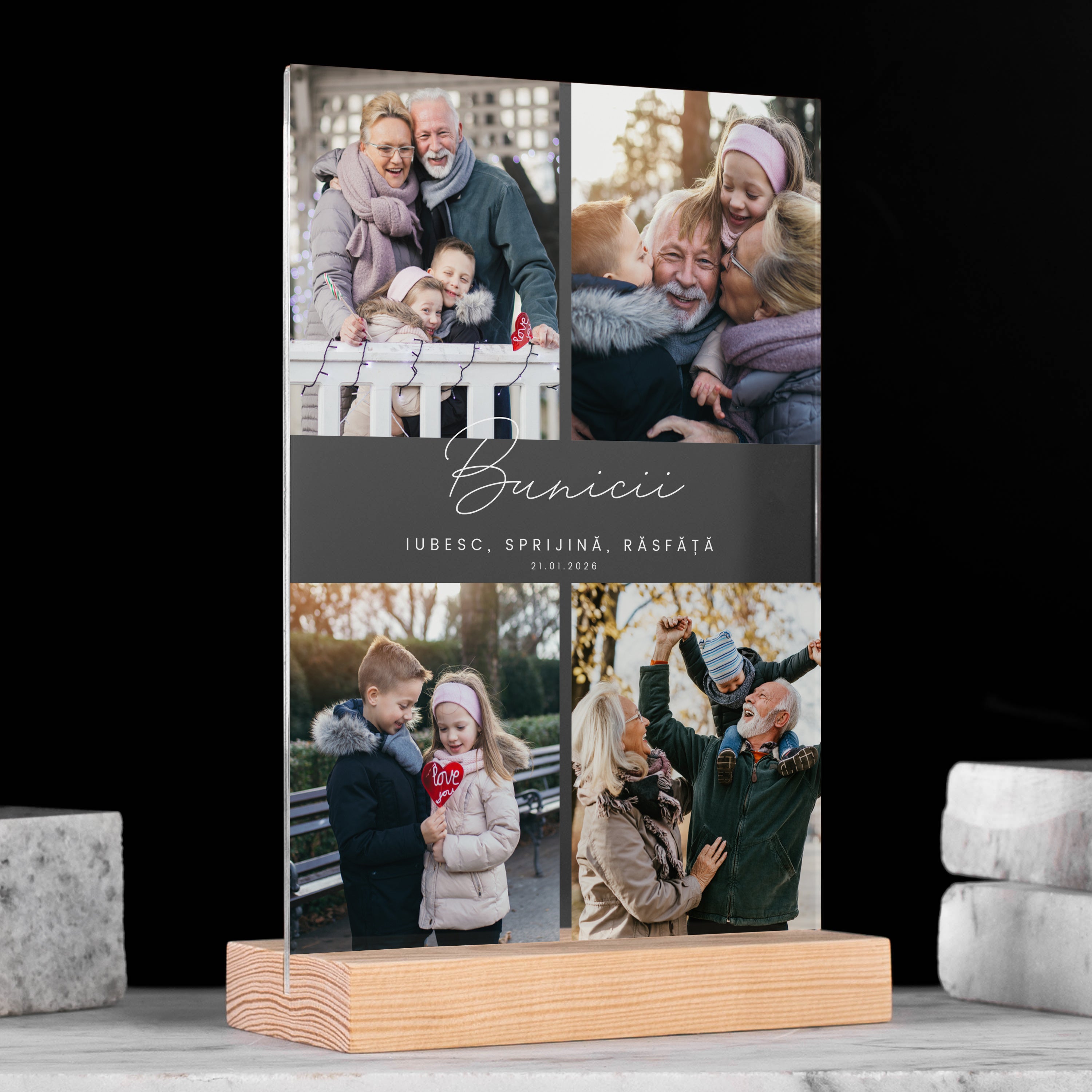 Statuetka na DZIEŃ BABCI I DZIADKA prezent ze zdjęciami prezent na Dzień Babci i Dziadka