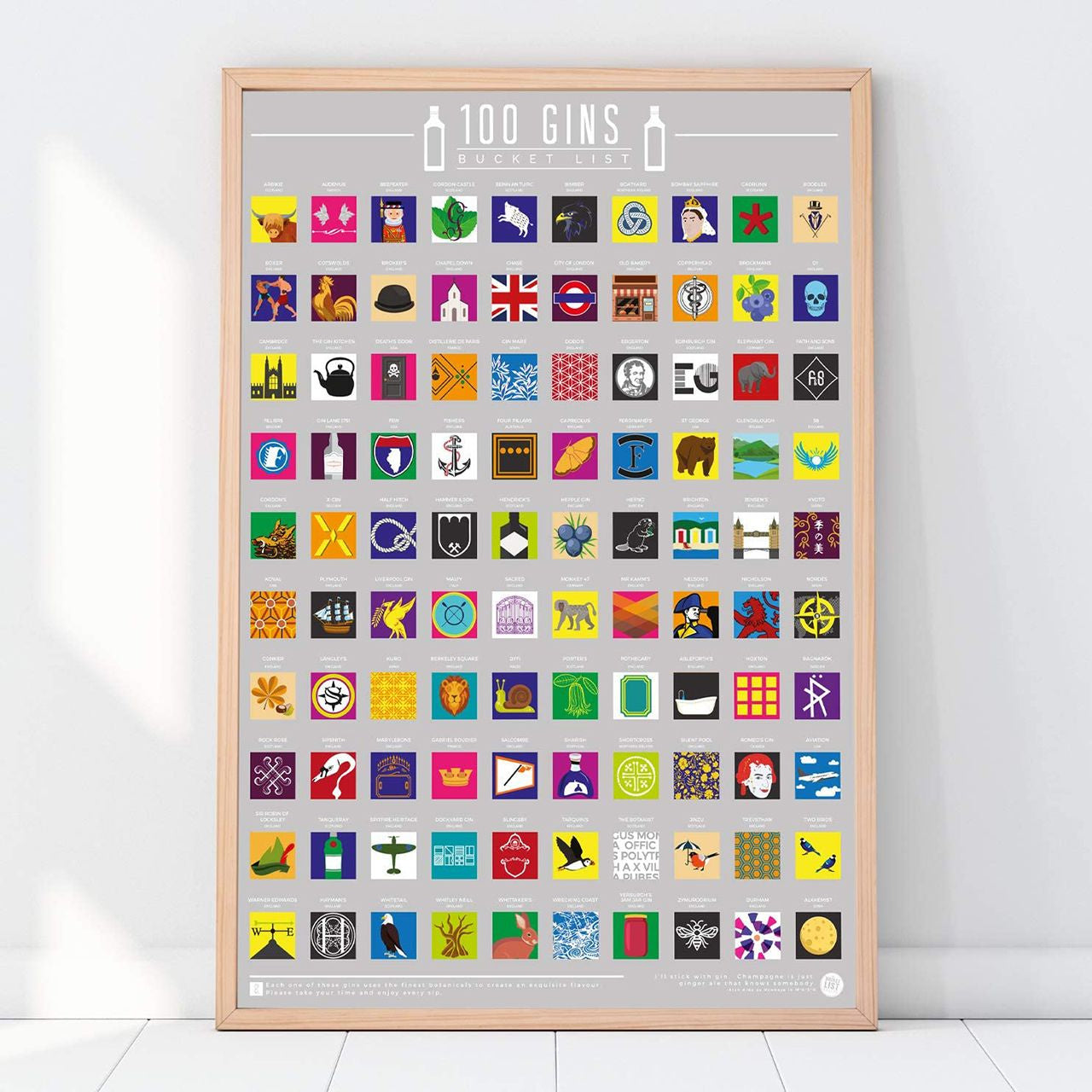 Plakat zdrapka prezent dla miłośnika ginu plakat na prezent prezent dla chłopaka prezent na dzień chłopaka