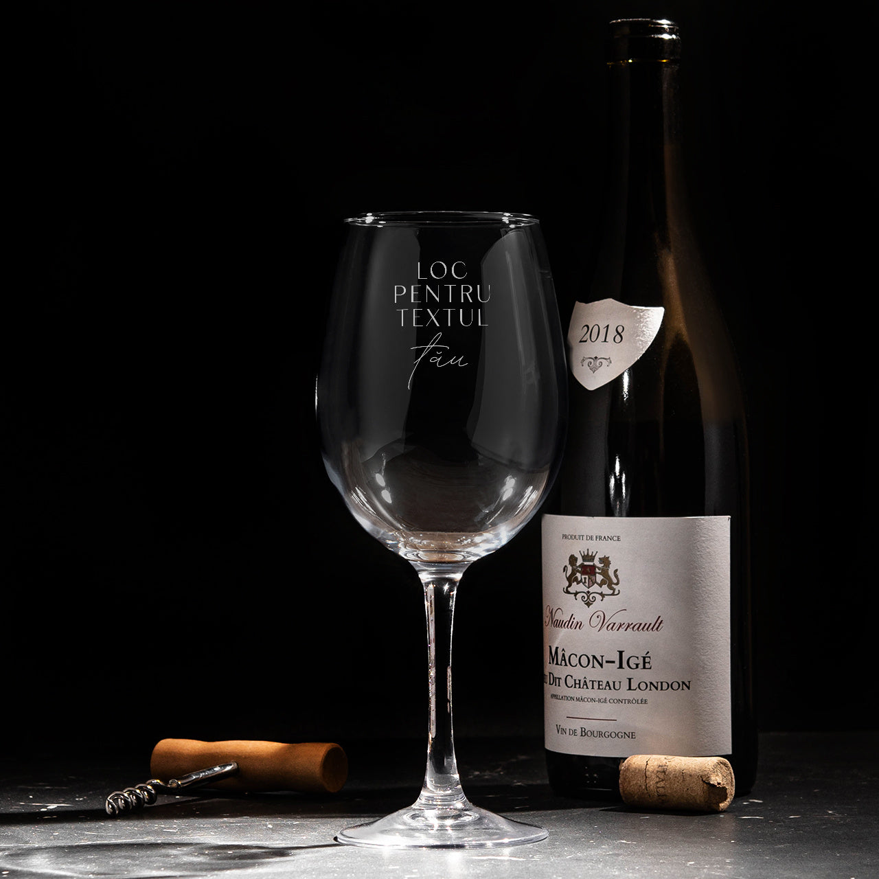 Pahar gravat cu text personalizat 470 ml