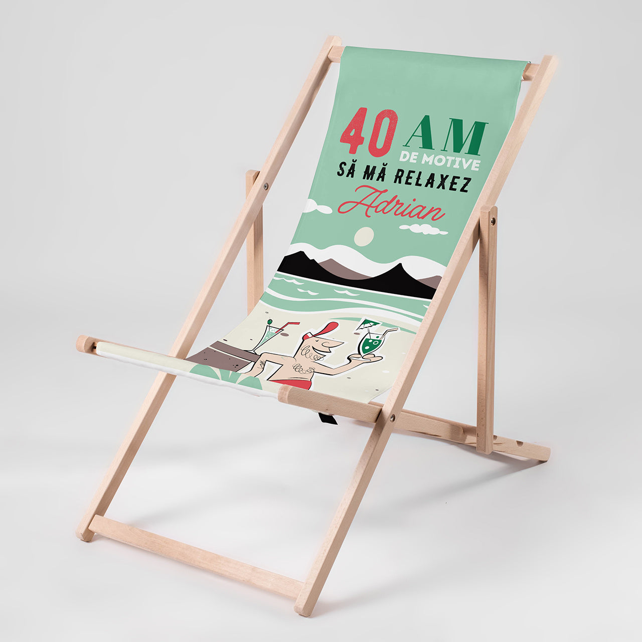 Leżak plażowy - prezent na 40 dla niego zabawny prezent dla mężczyzny leżak personalizowany na urodziny