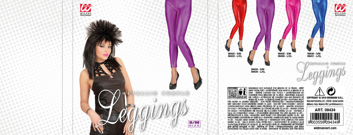 Metalizate legginsy roz închis COSTUM PENTRU KITSCH PARTY - S