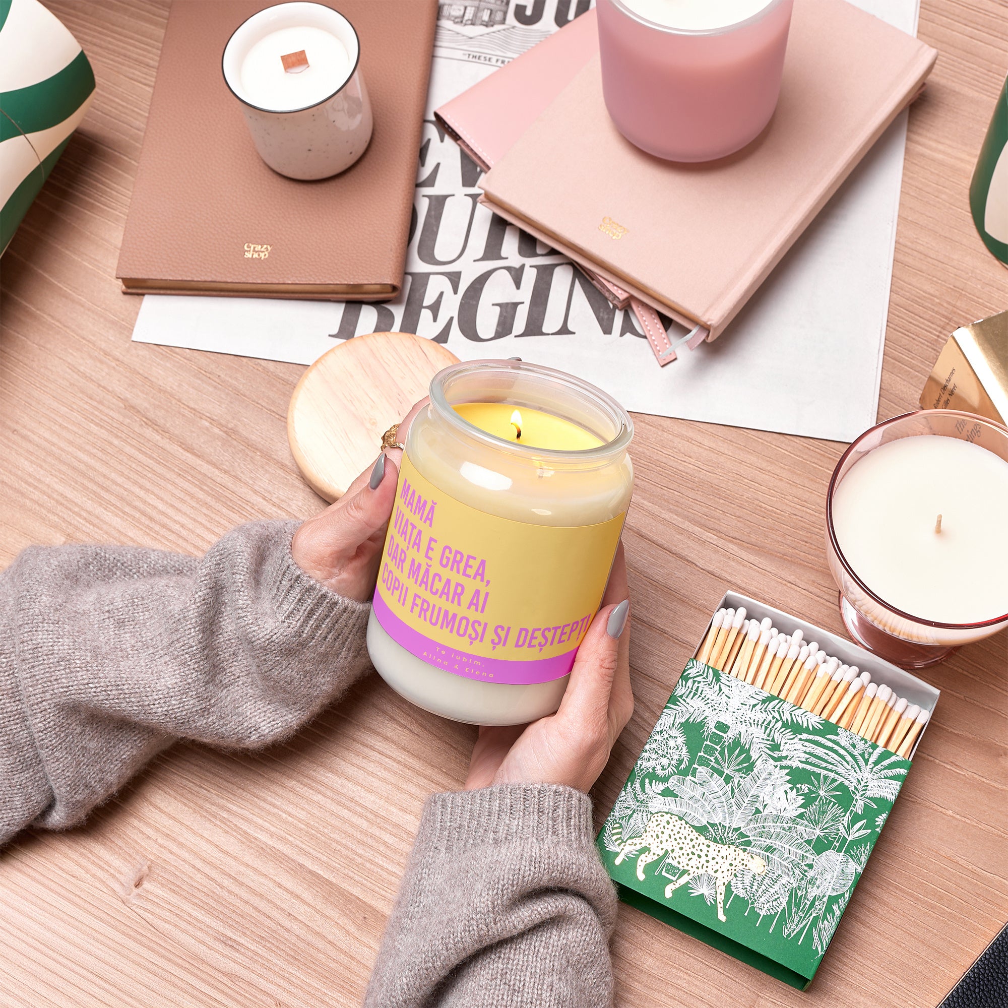 Lumânare personalizată pentru mamă