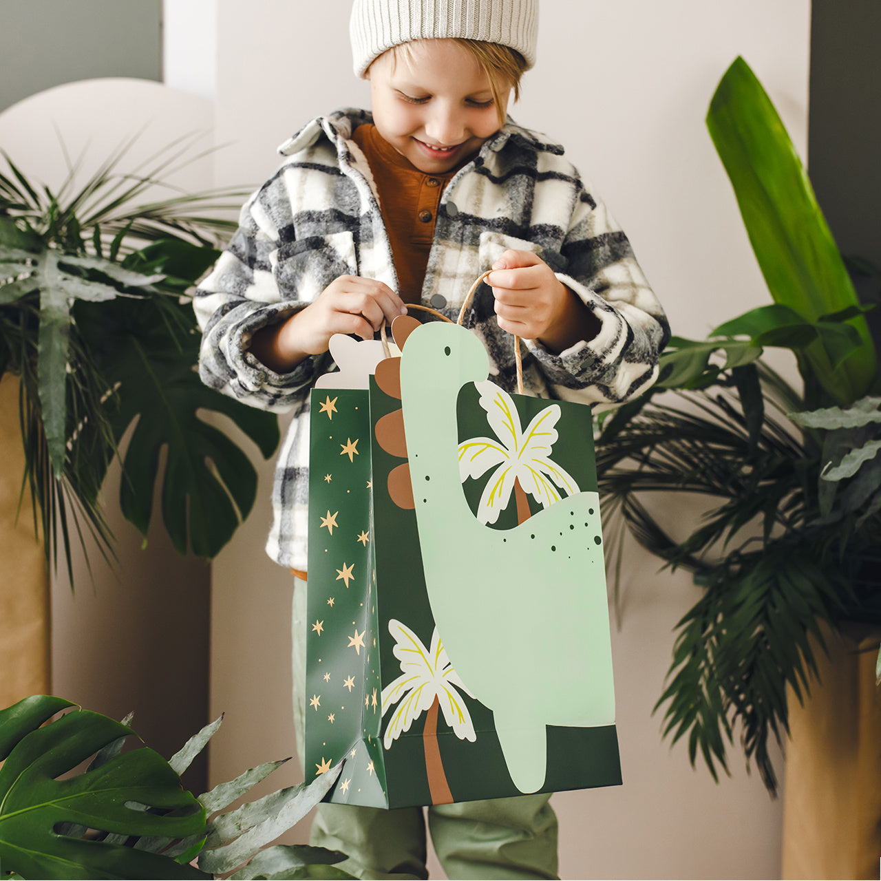 Pungă cadou cu dinozaur