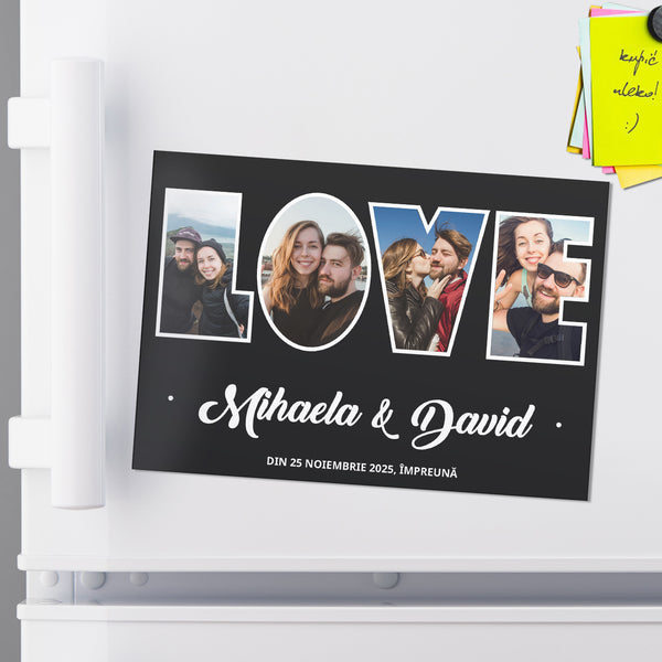 Magnes ze zdjęciami i imionami - prezenty na walentynki dla niego magnes na Dzień Chłopaka prezent dla niego