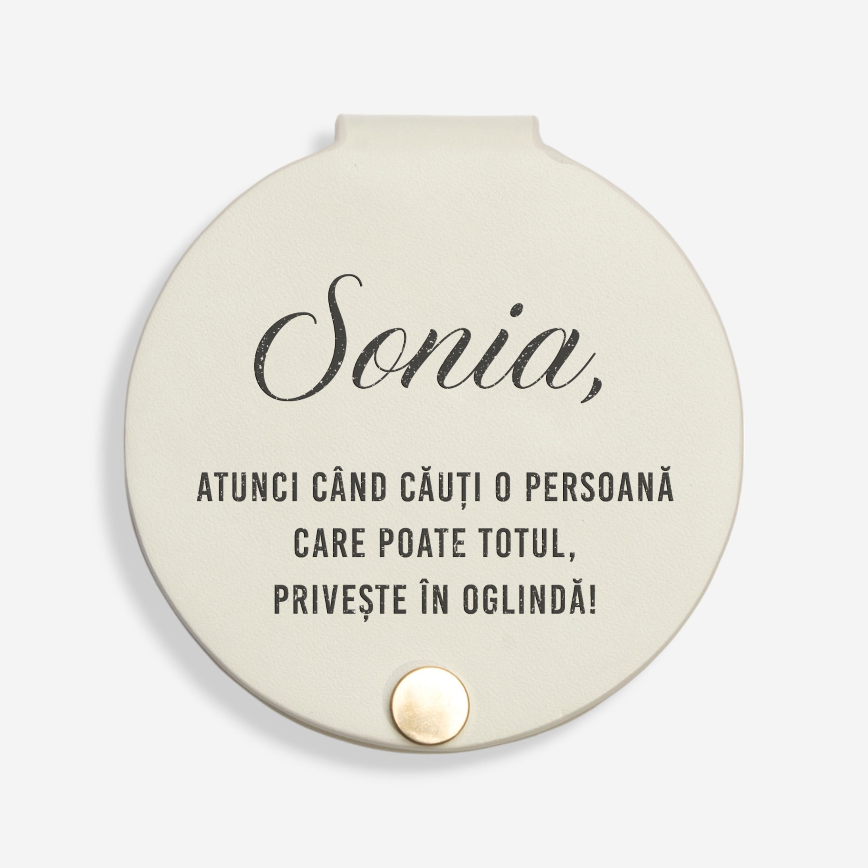 Personalizowane lusterko kieszonkowe - prezent motywacyjny lusterko z grawerem prezent dla przyjaciółki