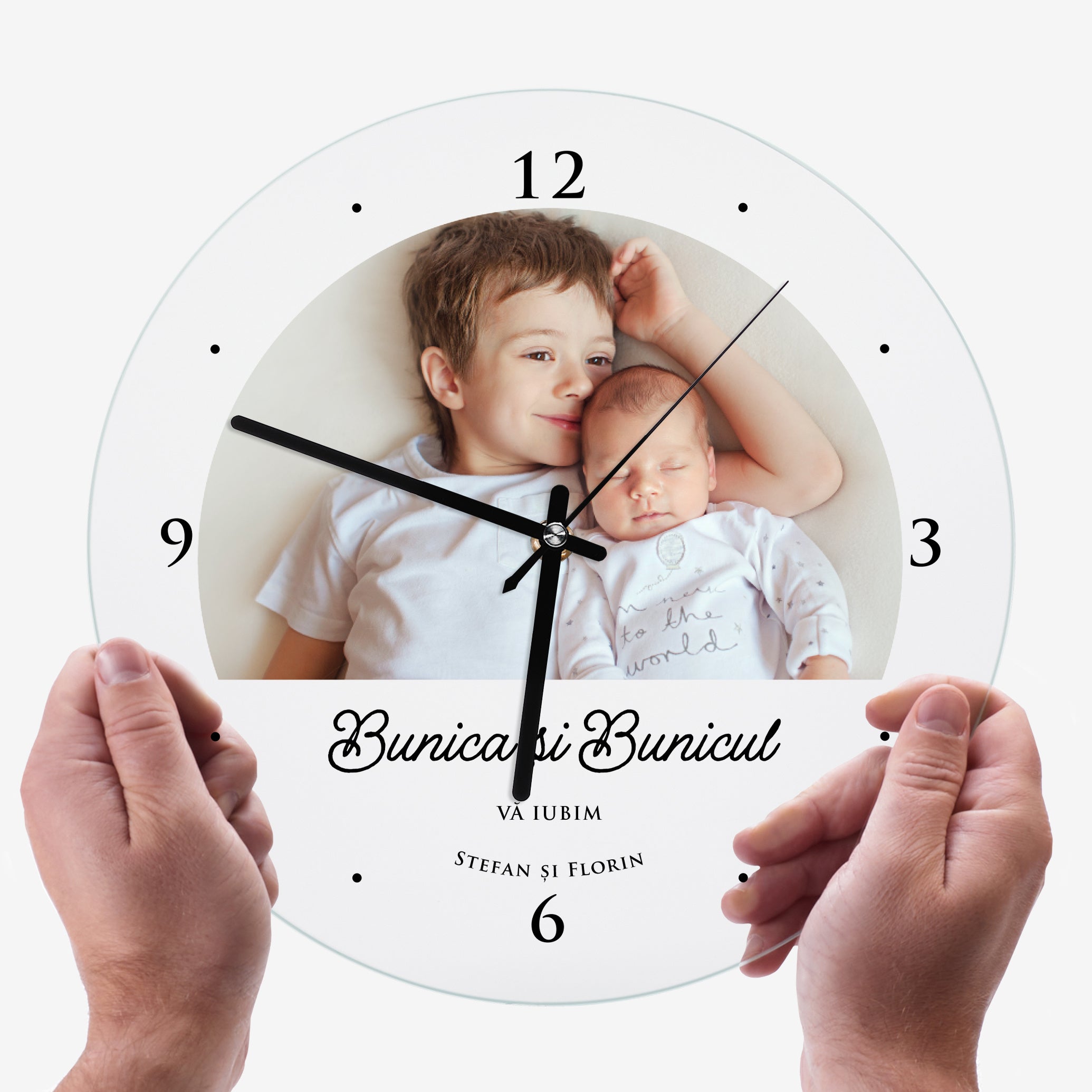 Zegar ścienny ze zdjęciem - wspólny prezent dla babci i dziadka zegar na Dzień Babci i Dziadka 
