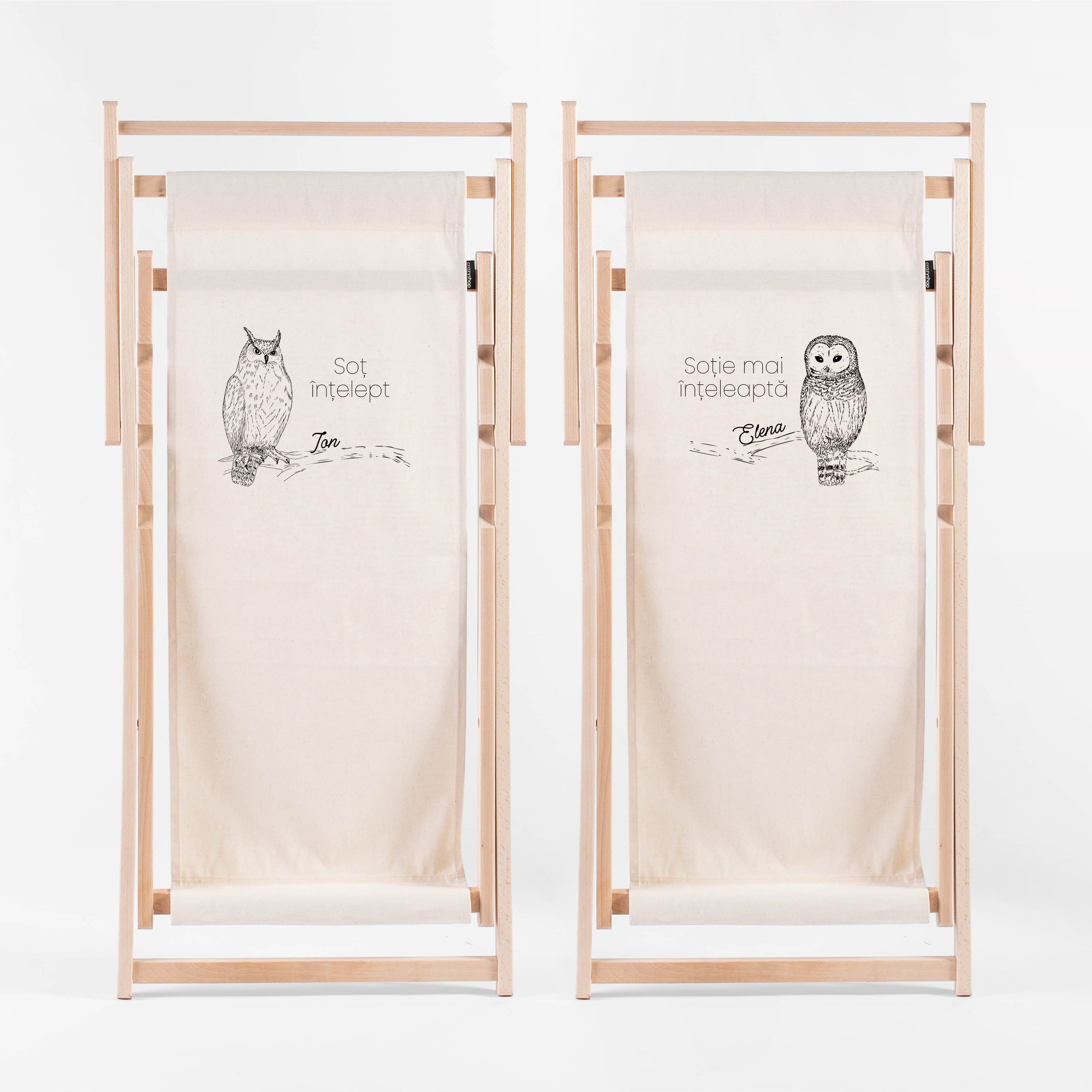 Dwa leżaki na prezent ślubny - mądrale leżaki personalizowane prezent na rocznicę ślubu
