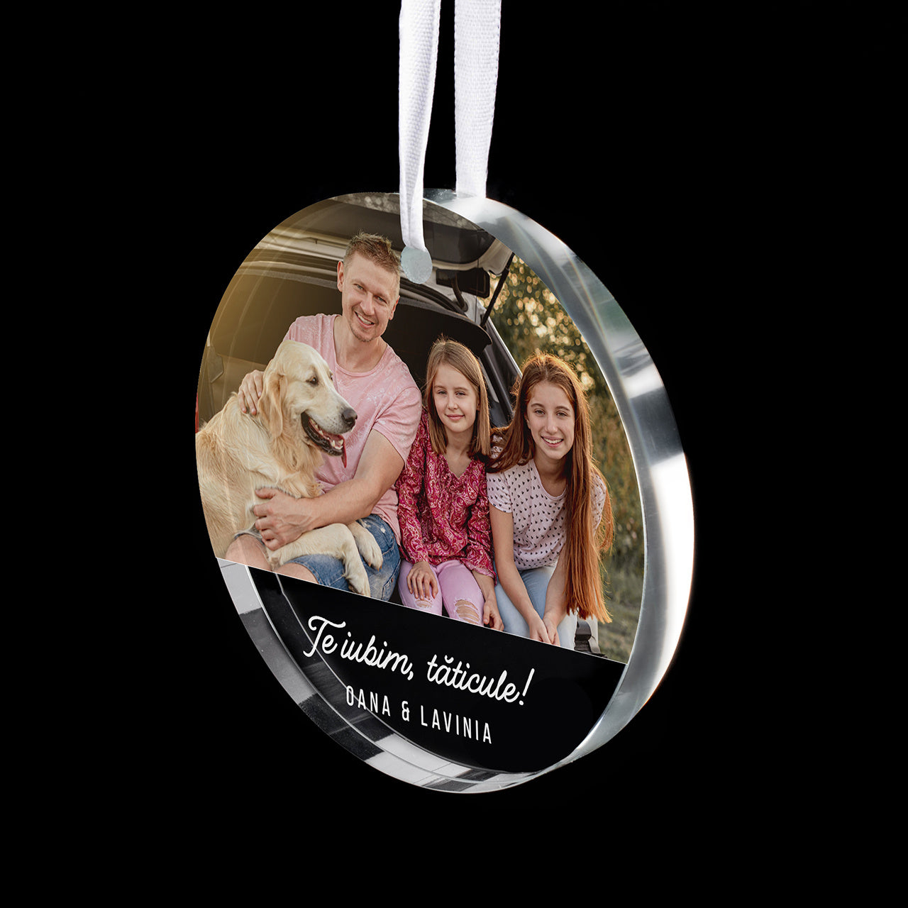 Pandantiv din sticlă cu fotografie – cadou pentru tata