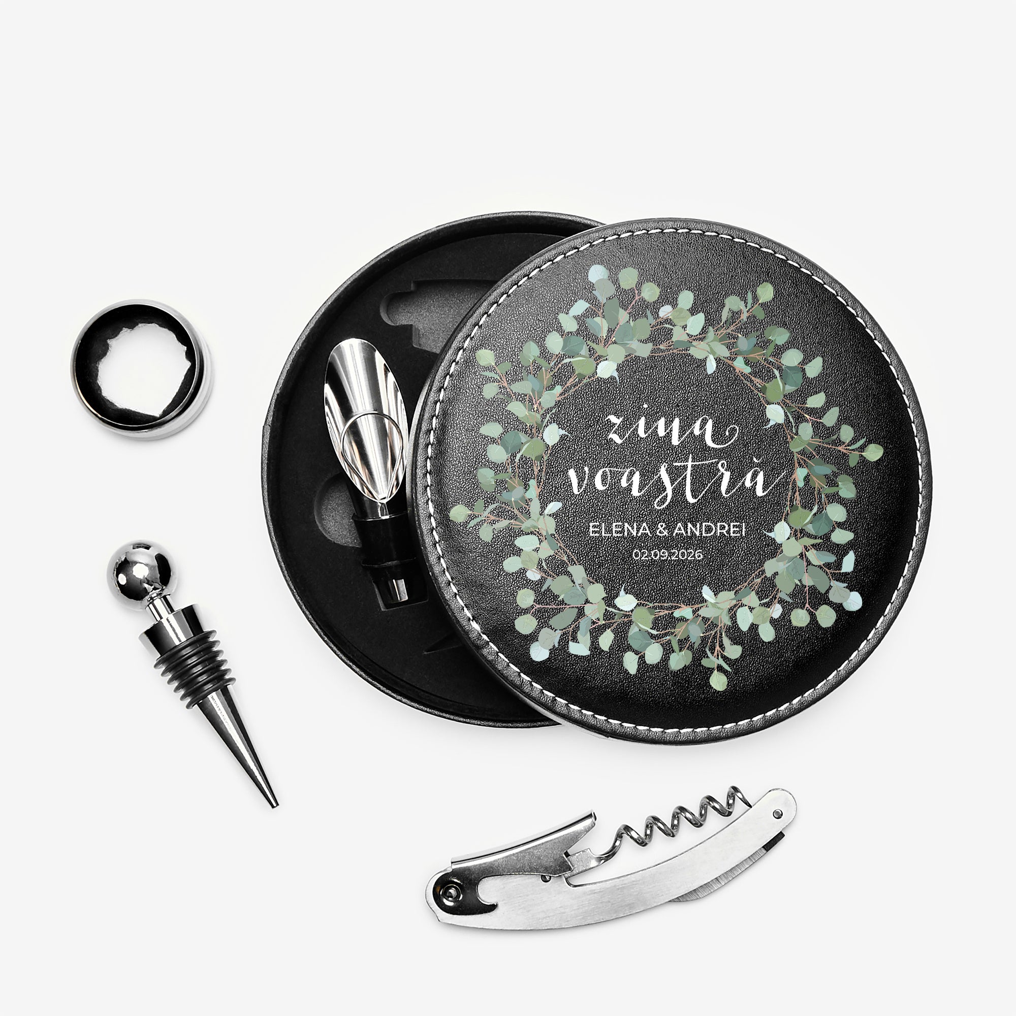 Set pentru vin cadou de nuntă – cadou elegant pentru nuntă