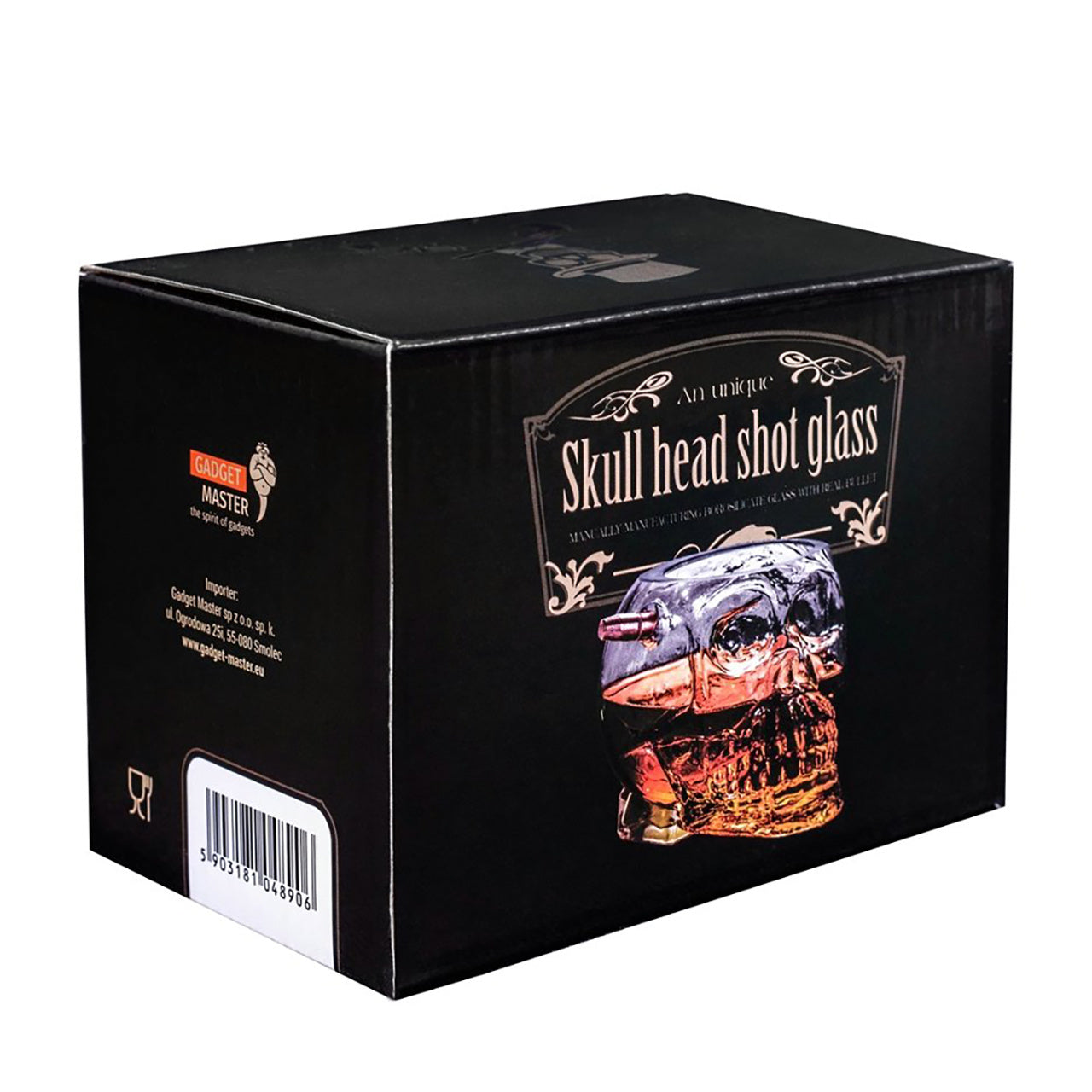 Pahar pentru whisky în formă de craniu