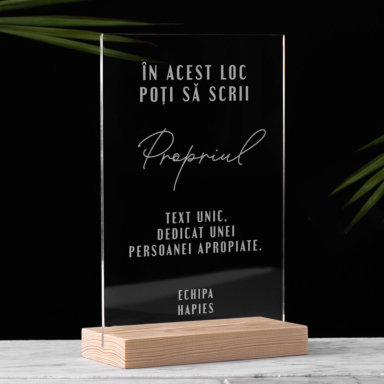 Plachetă personalizată cu textul tău