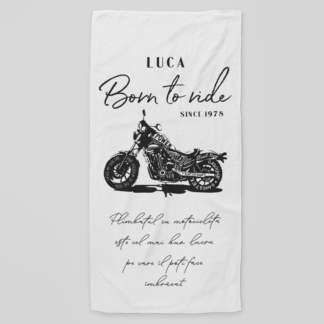 Personalizowany ręcznik dla motocyklisty prezent dla mężczyzny prezent dla fana motocykli ręcznik z nadrukiem